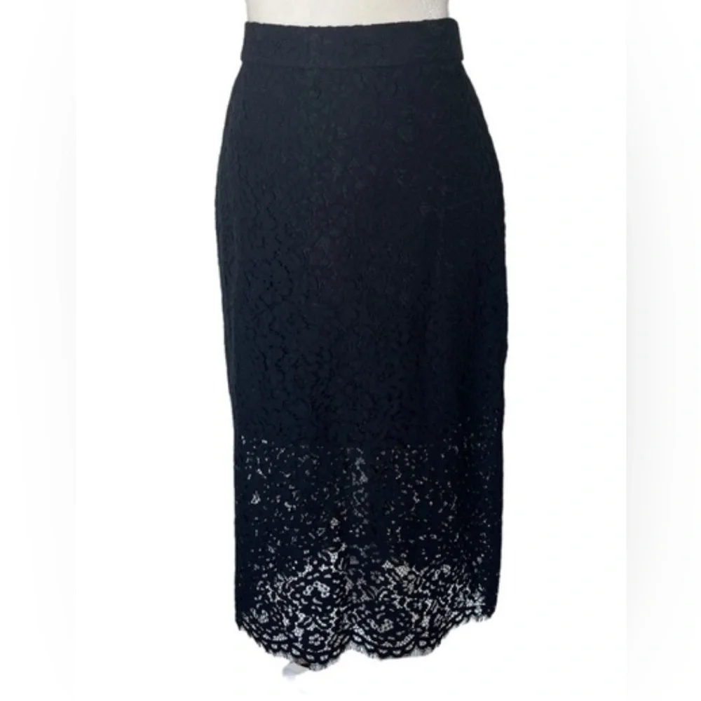 〰️J Crew No. 3 Pencil Skirt in Black lace, 12 NWT✨
